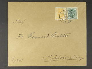 Sweden. Facit 72, Tj44 cover , 2+5 öre, mixed franking on local cover cancelled …
