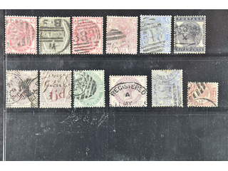 Britain. Used 1867–1883. All different, e.g. Mi 28, 39, 41, 47, 51, 62, 70-71, 77. …