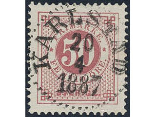 Sweden. Facit 48a used, 50 öre carmine-rose. Superb–EXCELLENT cancellation KARLSTAD …