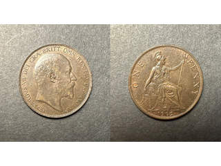 Storbritannien Edward VII (1901-1910) 1 penny 1902, AU+ Low tide