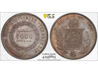 Brazil Pedro II (1831-1889) 1000 reis 1861, XF-UNC, PCGS MS62