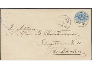 Sweden. Postal stationery, stamped envelope Facit Fk1II , Stamped envelope 12 öre sent …