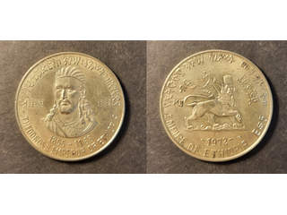 Ethiopia 5 dollars 1972 F NI, AU/UNC some hairlines