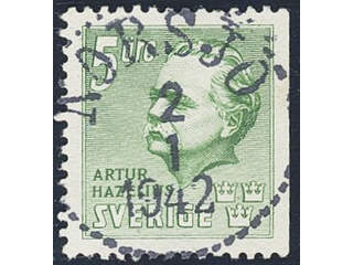 Sweden. Facit 333B used , 1941 Artur Hazelius 5 öre green, perf at three sides. …