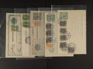Sweden. Collection covers Oscar II–coil stamps. Ten postcards sent to Germany, all with …