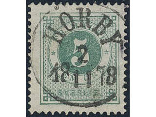 Sweden, Sverige, Sverige, Sverige. Facit 30b used, 5 öre dull bluish green. EXCELLENT …