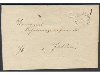 Sweden. S county. CARLSTAD 19.6.1834, arc postmark. Type 4 on cover sent to Falun. …