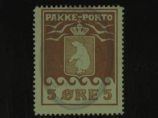 Denmark Greenland. Facit P6 I used , 5 øre red-brown. Complete oval full cancellation, …
