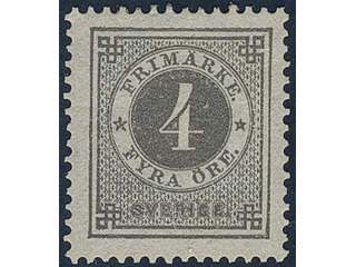 Sweden. Facit 29b ★, 4 öre grey-light grey. Opinion (shade) by O.P. SEK 2500