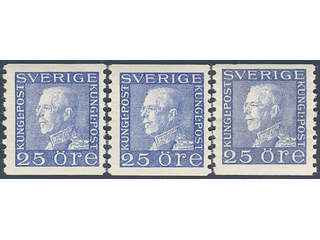 Sweden. Facit 183b ★★ , 25 öre ultramarine-blue on white paper. Three very fine copies. …
