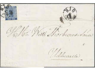 Sweden. Facit 9b1 cover , 12 öre dark blue on cover sent from HJO 17.8.1858 to …
