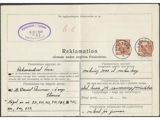 Sweden. Facit 275 IIC cover , 1946 Gustaf V large numerals 15 öre brown, die II, perf at …
