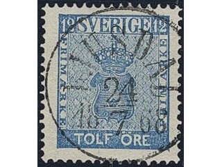 Sweden. Facit 9d3 used, 12 öre light blue, perforation of 1865. EXCELLENT cancellation …