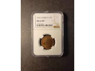 Sydafrika George V (1910-1936) 1/2 penny 1924, AU/UNC NGC MS62BN