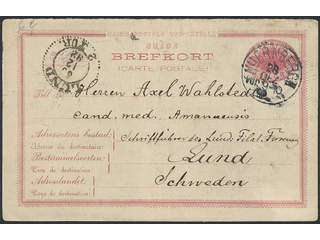 Sweden. Postal stationery, double postcard Facit bKd3 , Response card 10 öre sent from …