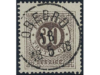 Sweden, Sverige, Sverige, Sverige. Facit 25g used, 30 öre orange-brown, blurred print. …