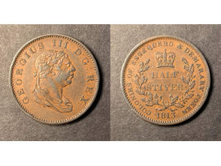 Brittiska Guyana George III 1/2 stiver 1813, AU