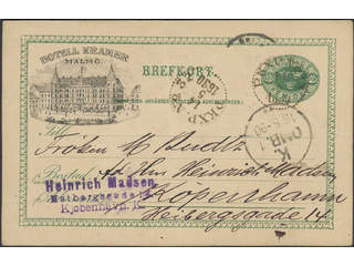 Sweden. Facit bKe7, 43. Cancellations, DENMARK. . Danish cancellations FRA SVERIGE L …