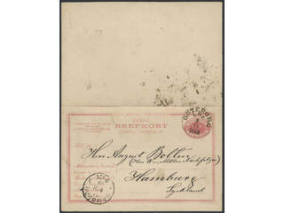 Sweden. Postal stationery, double postcard Facit bKd3 , Reply card 10+10 öre with unused …