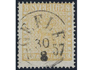 Sweden. Facit 4v2 used, 8 skill orange, double 8 variety. Superb cancellation GEFLE …