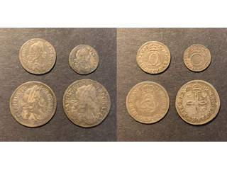 Storbritannien Charles II (1660-1685) 1, 2, 3, 4 pence 1679 Maundy set, VF-XF