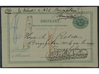 Sweden. Postal stationery, double postcard Facit bKd6 , Originating card 6 öre sent from …