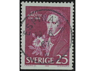 Sweden. Facit 585B used , 1966 Carl J. Love Almqvist 25 öre red-violet, imperf at top. …