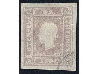 Austria. Michel 17 used , 1858 Newspaper stamps (1.05 Kr) lilac. Very nice, clear …