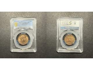 Indien Edward VII (1902-1910) 1/4 anna 1908 (C), AU/UNC, PCGS MS63 RB