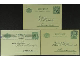 Sweden. Postal stationery, double postcard Facit bKd16 , Reply-paid postcard 5+5 öre …