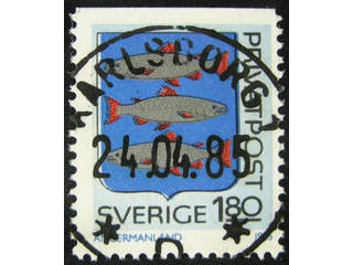 Sweden. Facit 1348B1 used , 1985 Discount Stamps 1.80 kr Ångermanland, imperf at top. …