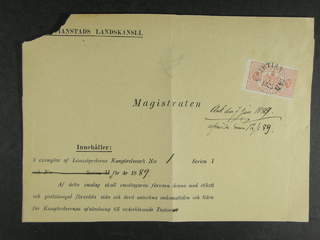 Sweden. Official Facit Tj18 , 20 öre on cover front sent from KRISTIANSTAD 6.1.1889. …