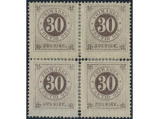 Sweden. Facit 25i ★, 30 öre greyish brown, light framing. Unused PAIR and two single …