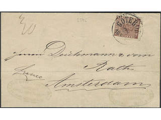 Sweden. Facit 11e2 on cover, 30 öre brown, perforation of 1865. Beautiful cover sent …