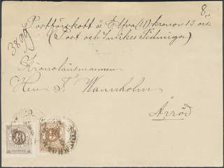 Sweden. Facit 41b, 47d on cover, 3+30 öre on cash on delivery printed matter banner sent …