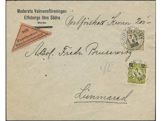 Sweden. Facit 101, 90 cover , 12/65+40 öre on beautiful cash on delivery cover sent from …