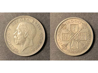 Storbritannien George V (1910-1936) 2 shillings 1936, XF-UNC