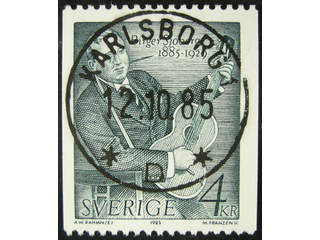 Sweden. Facit 1370 used , 1985 Personalities 4 Kr green-blue. EXCELLENT cancellation …