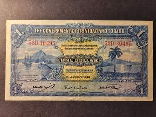 Trinidad and Tobago 1 dollar 1.1.1943, VF