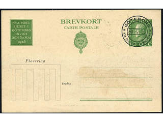 Sweden. Postal stationery, Single postcard, Facit bKe24b, Postcard 10 öre cancelled …