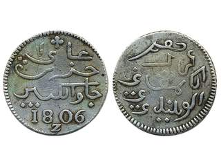 Coins, Dutch East Indies. Scholten 535, 1/2 rupee 1806. 6.29 g. VF.