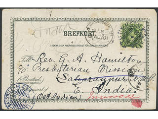 Sweden. Facit 52 cover , 5 öre on insufficiently prepaid picture postcard (Stockholm) …