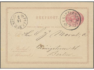 Sweden. Postal stationery, Single postcard, Facit bKe3A, Postcard 10 öre sent from …