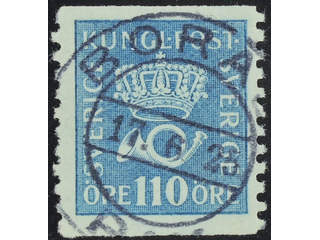 Sweden. Facit 169b used , 110 öre light blue. EXCELLENT cancellation BORÅS 17.6.25. One …