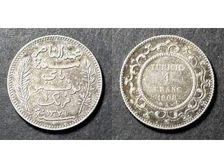 Tunisien 1 franc 1908 A, AU/UNC