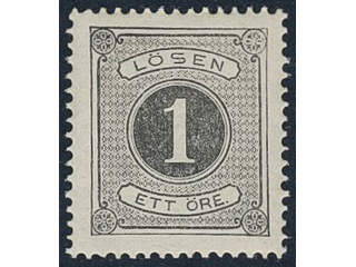 Sweden. Postage due Facit L1 ★★, 1 öre black, perf 14. Superb–EXCELLENT. SEK 3500+