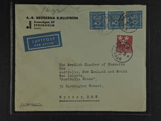 Sweden. Air mail cover Facit 167, 286 , 60+3x90 öre on air mail cover sent from …