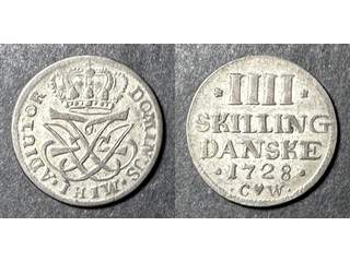 Danmark Fredrik IV (1699-1730) 4 skilling 1728, 1+/01