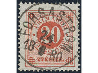 Sweden, Sverige, Sverige, Sverige. Facit 33b used, 20 öre orange-red. Superb …