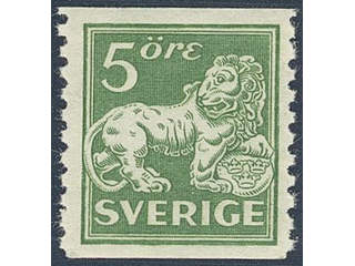 Sweden. Facit 143Acc ★★ , 5 öre green, type II with inverted wmk lines.